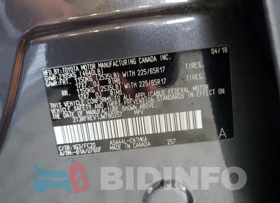 2T3RFREV1JW790257 Photo# 12