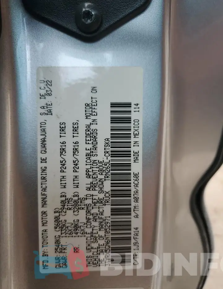 3TYRX5GN6NT052971 Photo# 12
