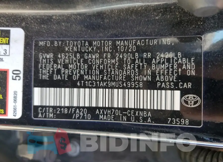 4T1C31AK9MU549958 Photo# 13