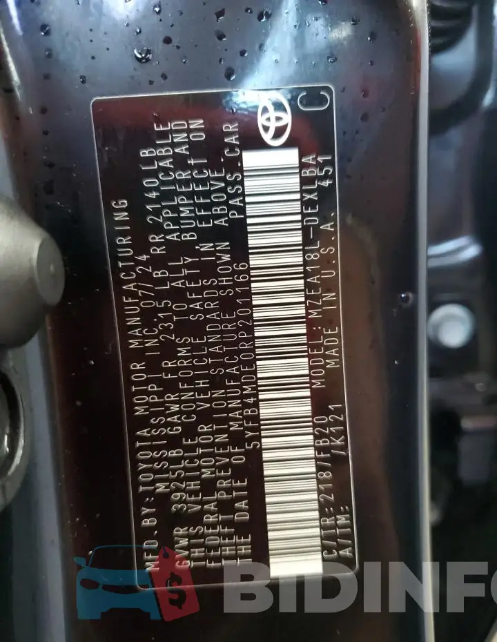 5YFB4MDE0RP201166 Photo# 12