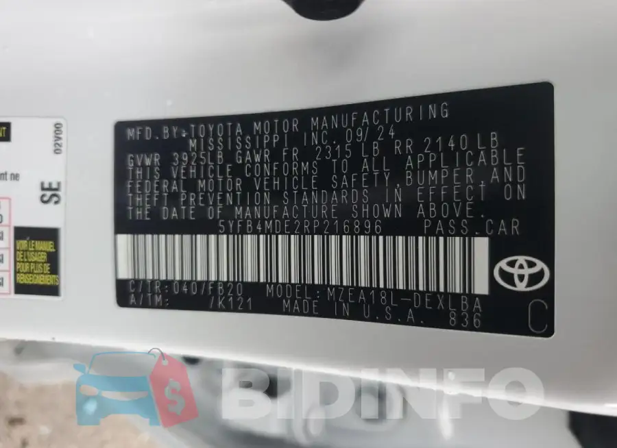 5YFB4MDE2RP216896 Photo# 13