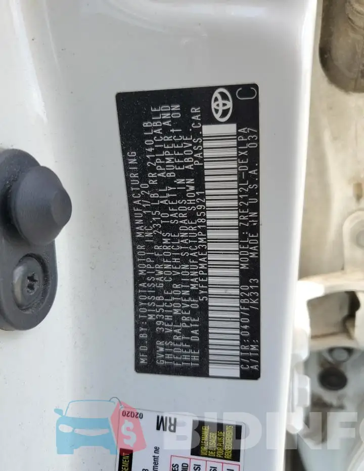 5YFEPMAE3MP185921 Photo# 12