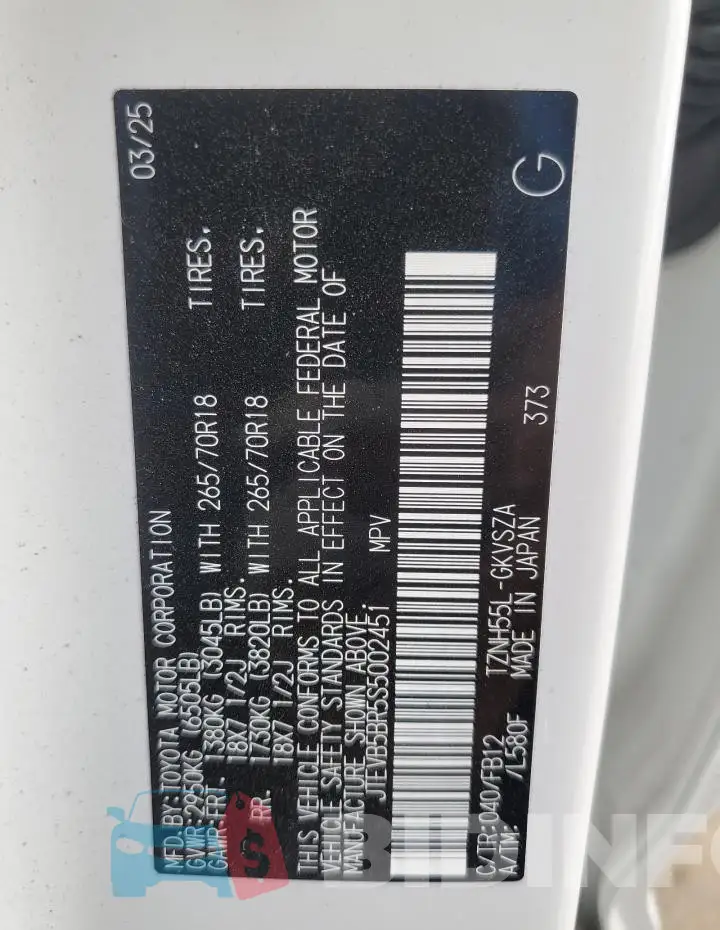 JTEVB5BR5S5002451 Photo# 13