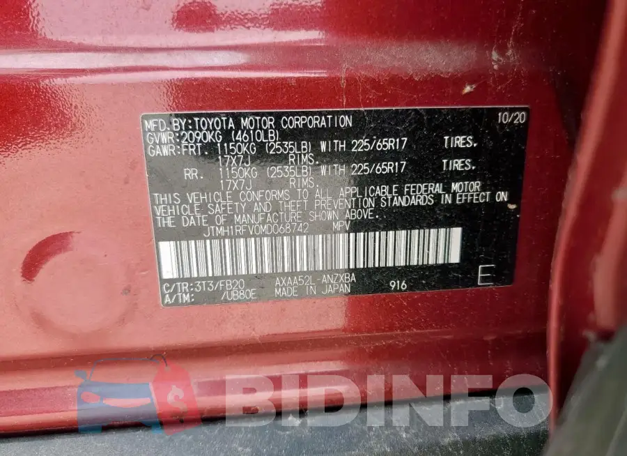 JTMH1RFV0MD068742 Photo# 14