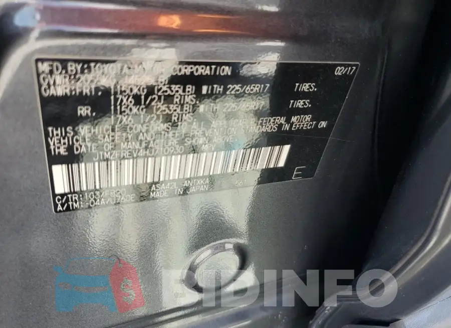 JTMZFREV4HJ710930 Photo# 13