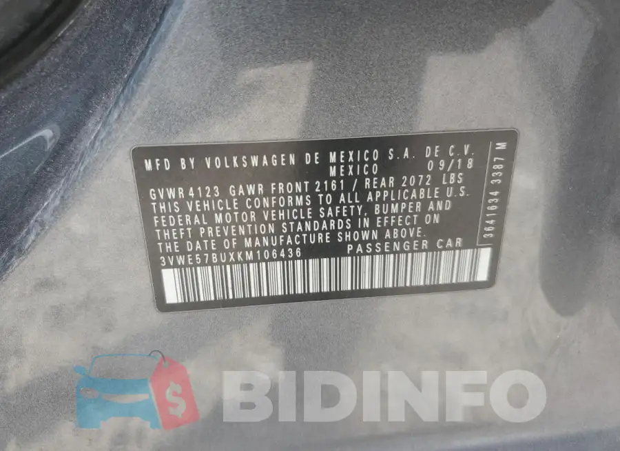 3VWE57BUXKM106436 Photo# 12