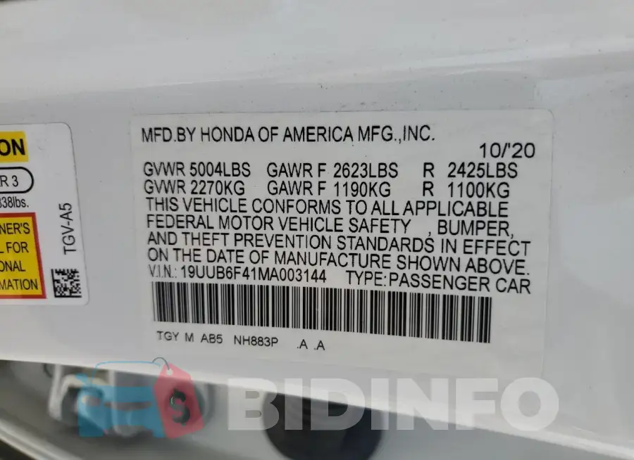 19UUB6F41MA003144 Photo# 13