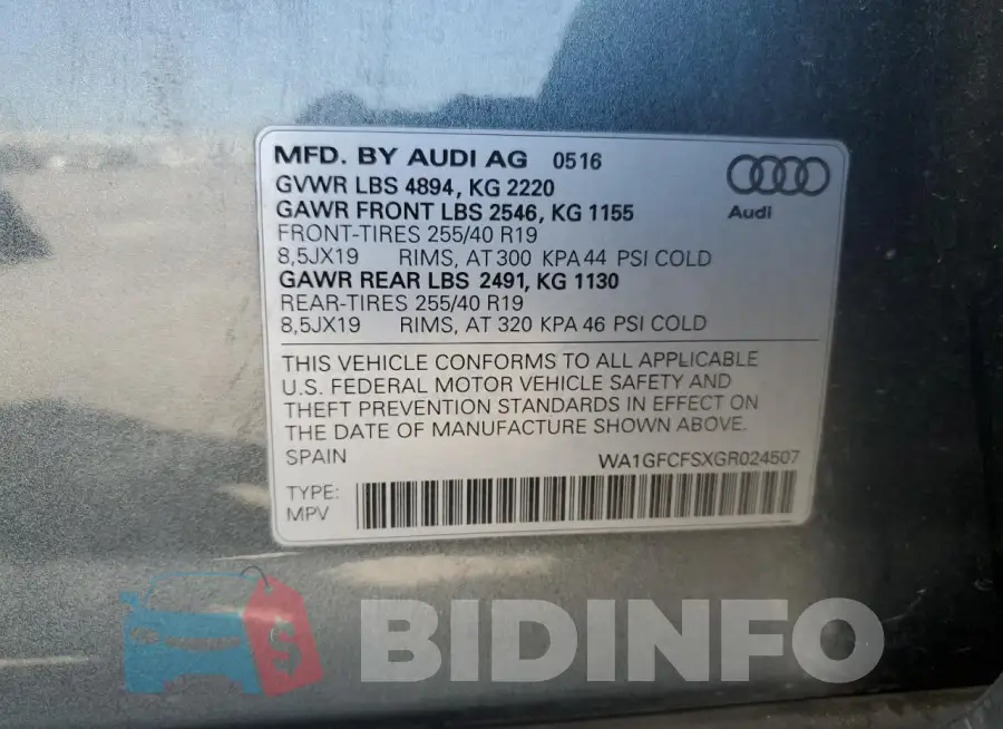 WA1GFCFSXGR024507 Photo# 14