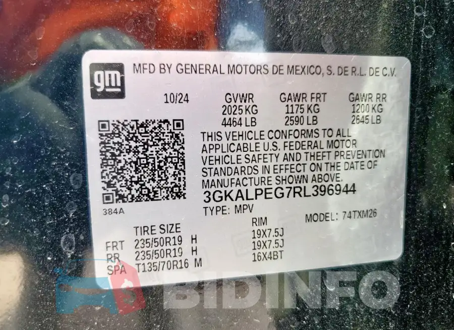 3GKALPEG7RL396944 Photo# 14
