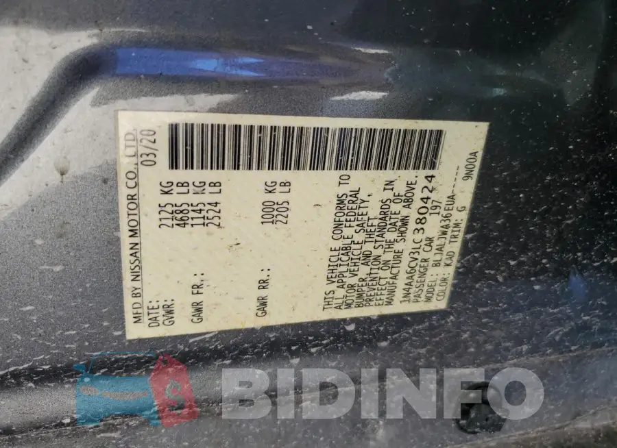 1N4AA6CV3LC380424 Photo# 12