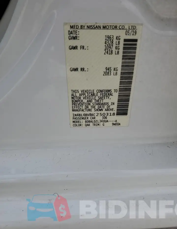 1N4BL4BV8KC250318 Photo# 12