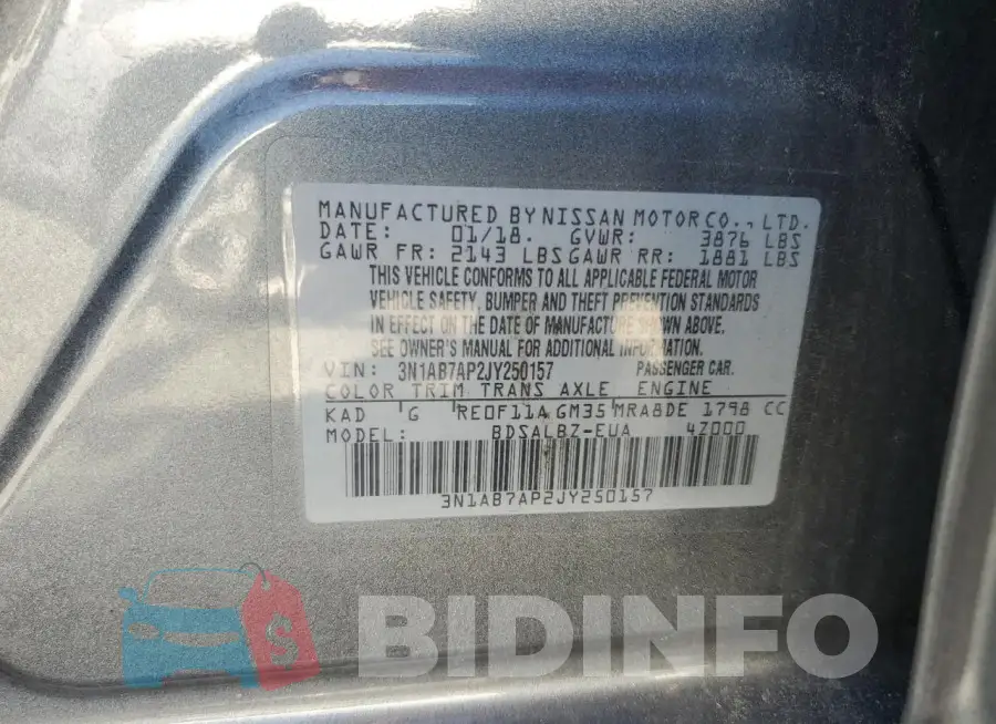 3N1AB7AP2JY250157 Photo# 12