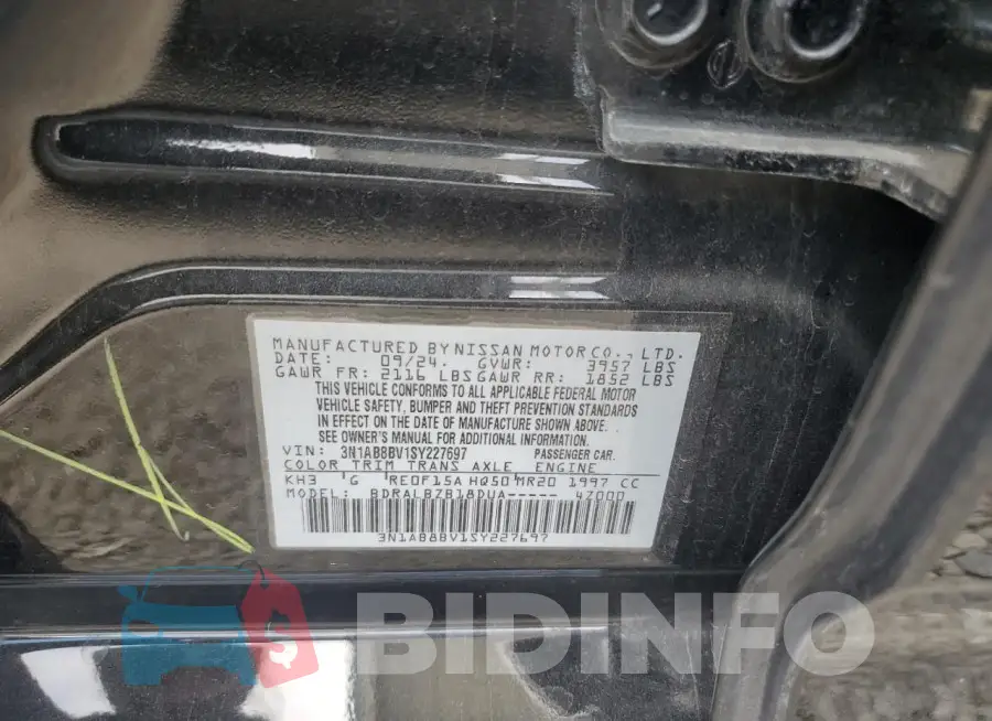 3N1AB8BV1SY227697 Photo# 12