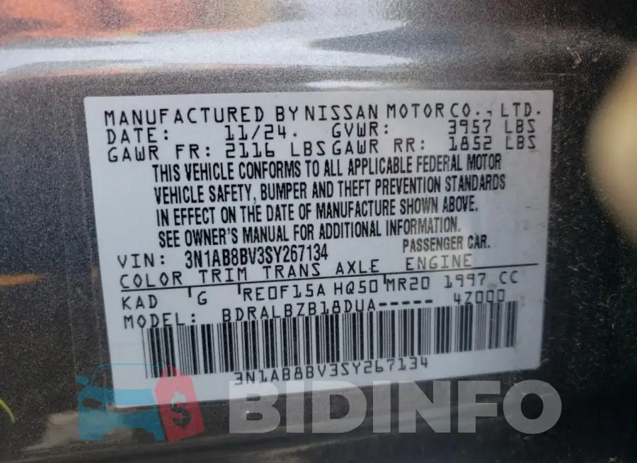 3N1AB8BV3SY267134 Photo# 12