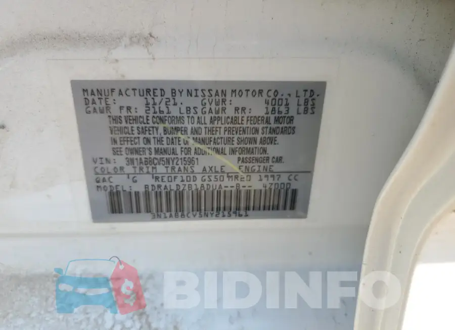 3N1AB8CV5NY215961 Photo# 12