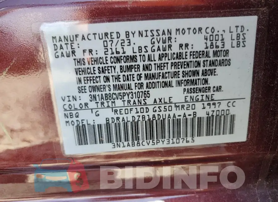 3N1AB8CV5PY310765 Photo# 12