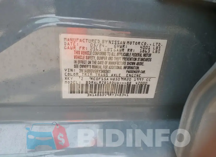 3N1AB8DV9RY348341 Photo# 12