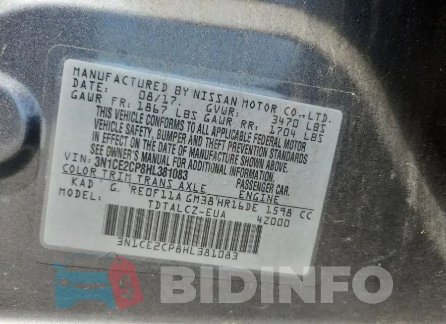 3N1CE2CP8HL381083 Photo# 12