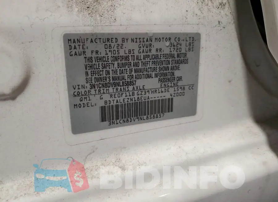 3N1CN8DV9NL858857 Photo# 12