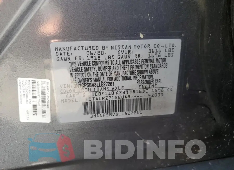 3N1CP5BV8LL527261 Photo# 12