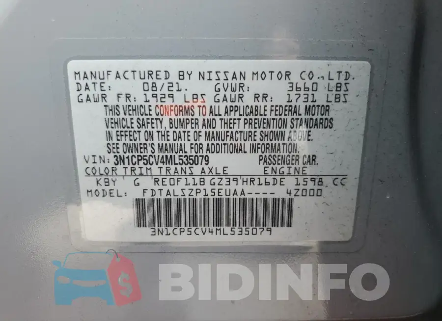 3N1CP5CV4ML535079 Photo# 13