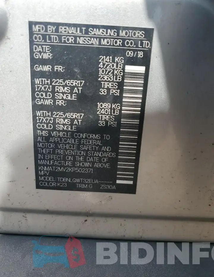 KNMAT2MV2KP502371 Photo# 13