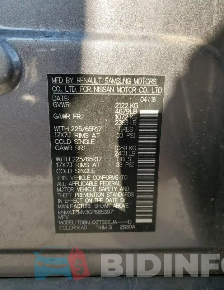 KNMAT2MV3GP685397 Photo# 13