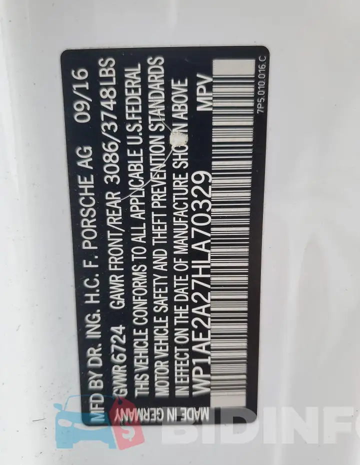 WP1AE2A27HLA70329 Photo# 13