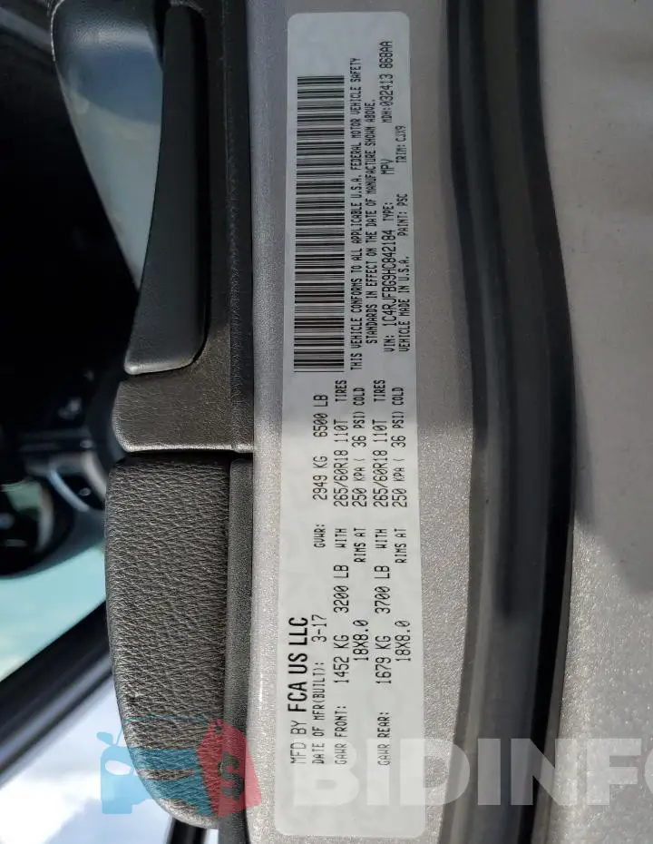 1C4RJFBG9HC842184 Photo# 12