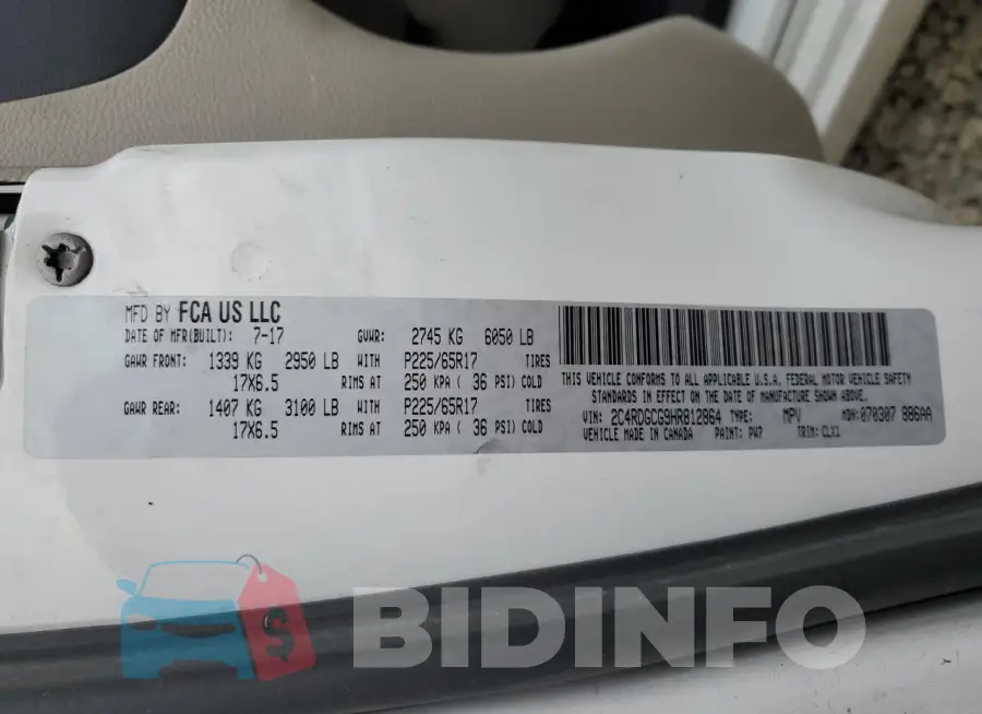 2C4RDGCG9HR812864 Photo# 13