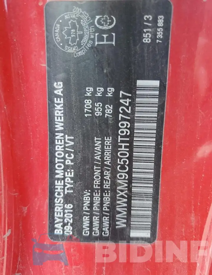 WMWXM9C50HT997247 Photo# 12