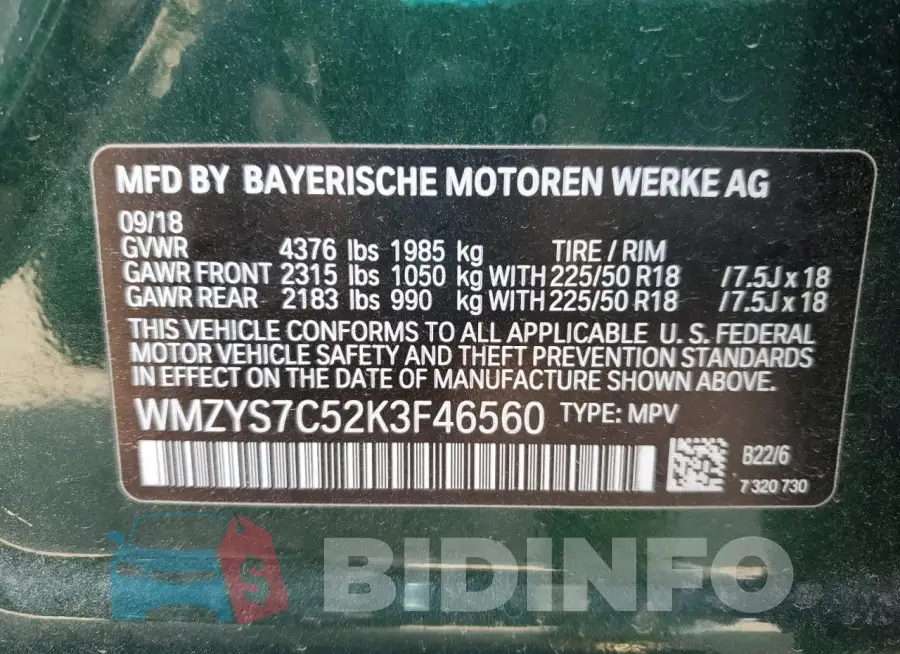 WMZYS7C52K3F46560 Photo# 13