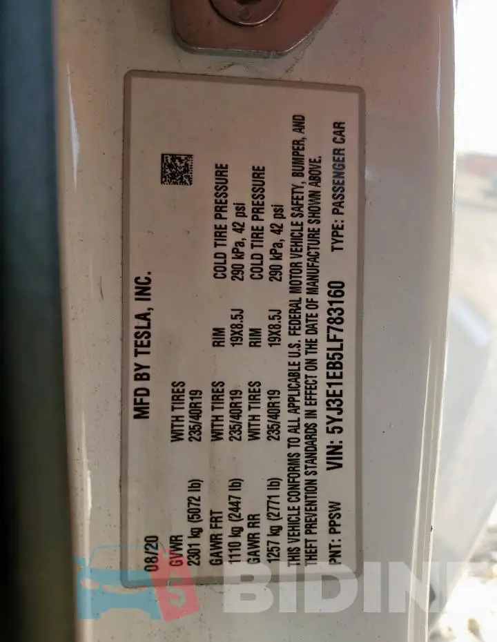 5YJ3E1EB5LF783160 Photo# 14