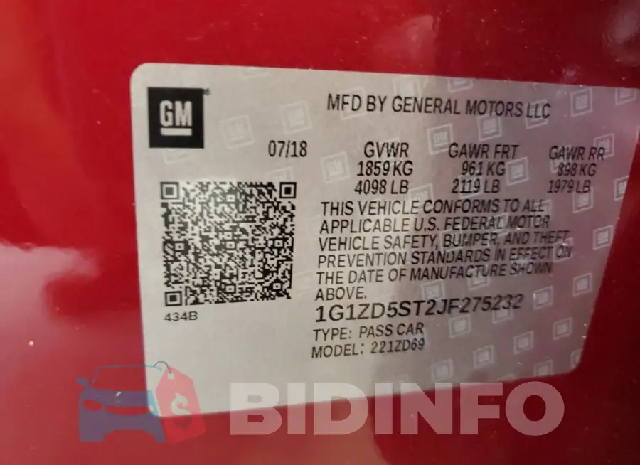 1G1ZD5ST2JF275232 Photo# 13