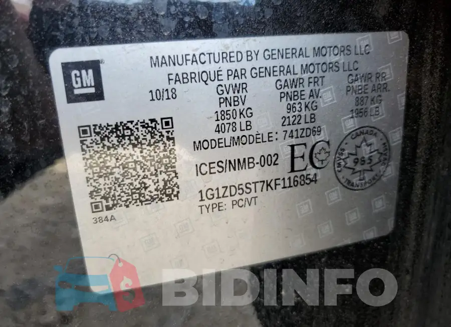 1G1ZD5ST7KF116854 Photo# 12