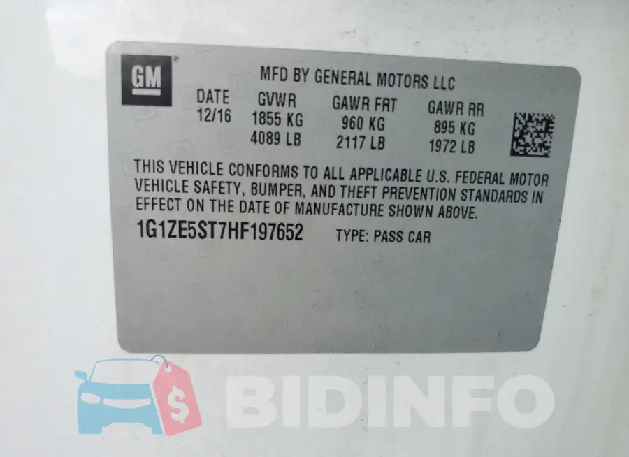 1G1ZE5ST7HF197652 Photo# 12