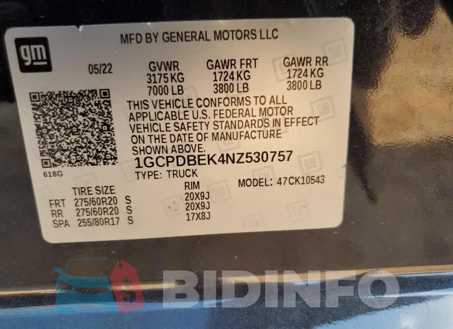 1GCPDBEK4NZ530757 Photo# 12