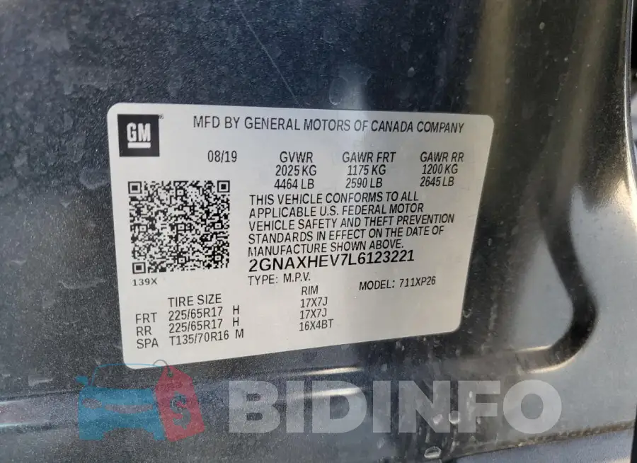 2GNAXHEV7L6123221 Photo# 12