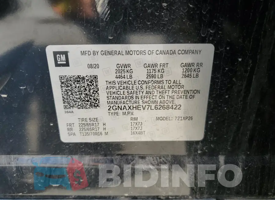 2GNAXHEV7L6268422 Photo# 13