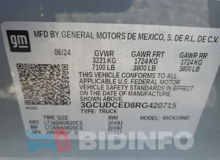 3GCUDCED8RG420715 Photo# 13