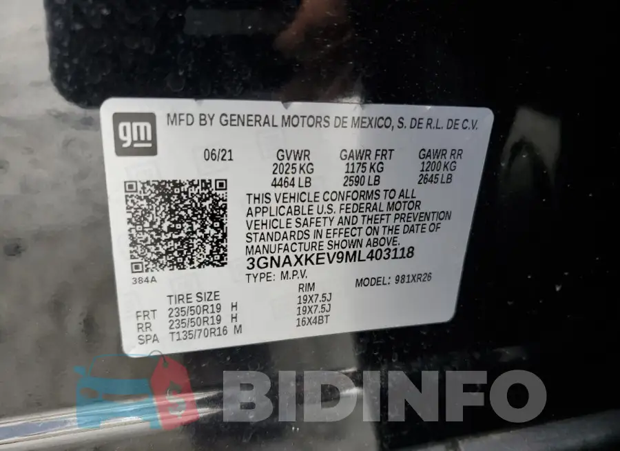 3GNAXKEV9ML403118 Photo# 13