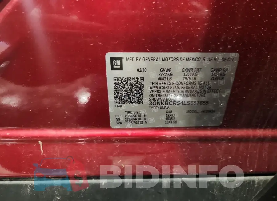 3GNKBCRS4LS657655 Photo# 14