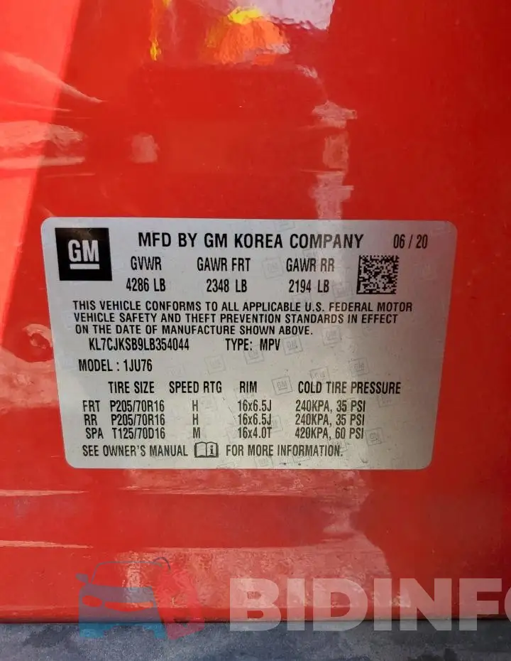 KL7CJKSB9LB354044 Photo# 12