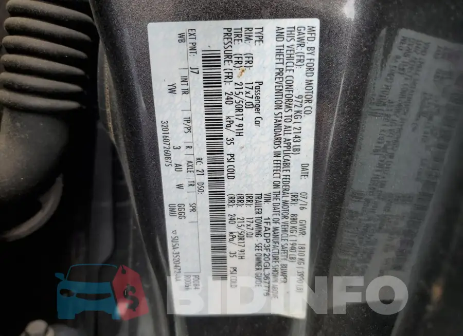 1FADP3F20GL367776 Photo# 12