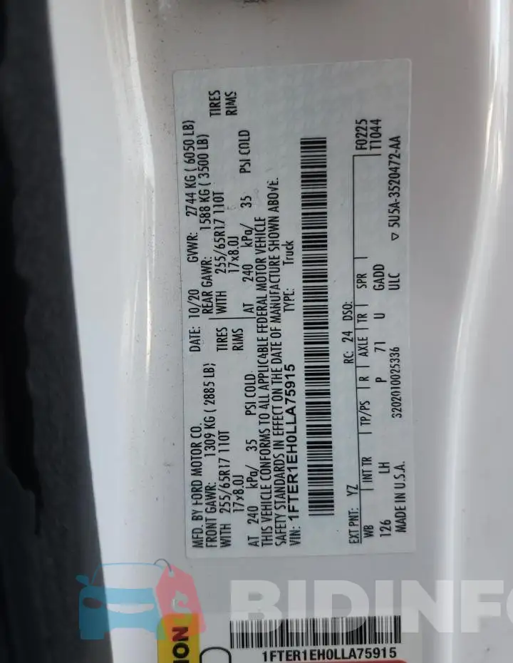 1FTER1EH0LLA75915 Photo# 13