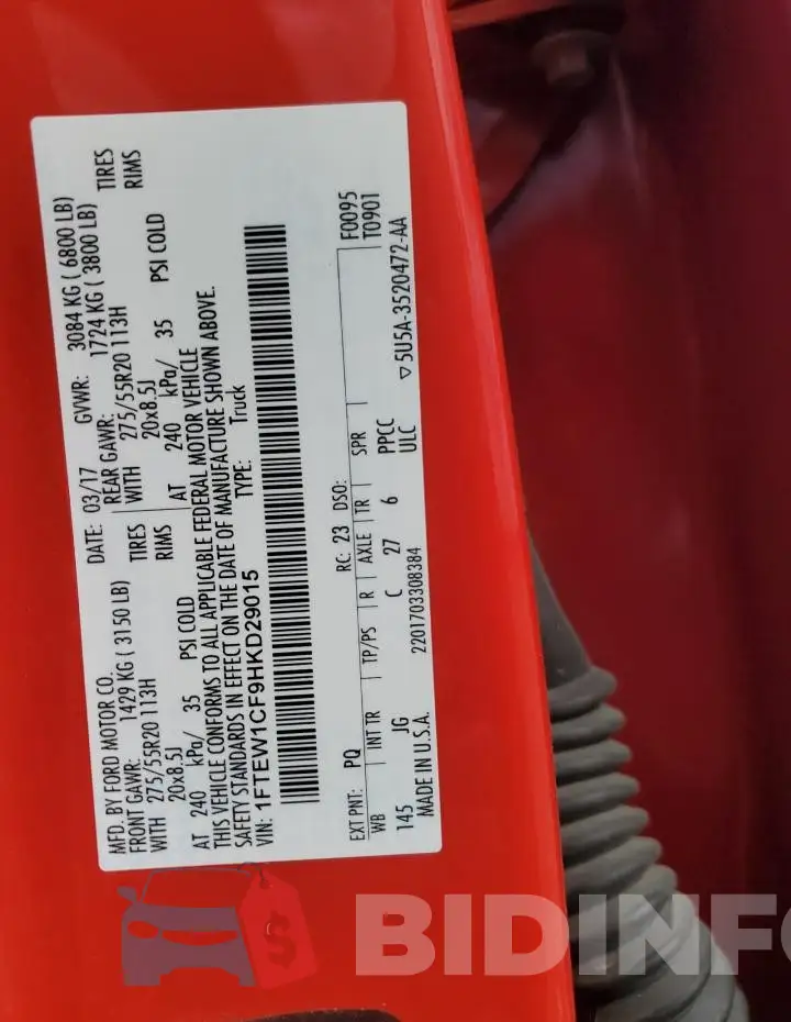 1FTEW1CF9HKD29015 Photo# 12