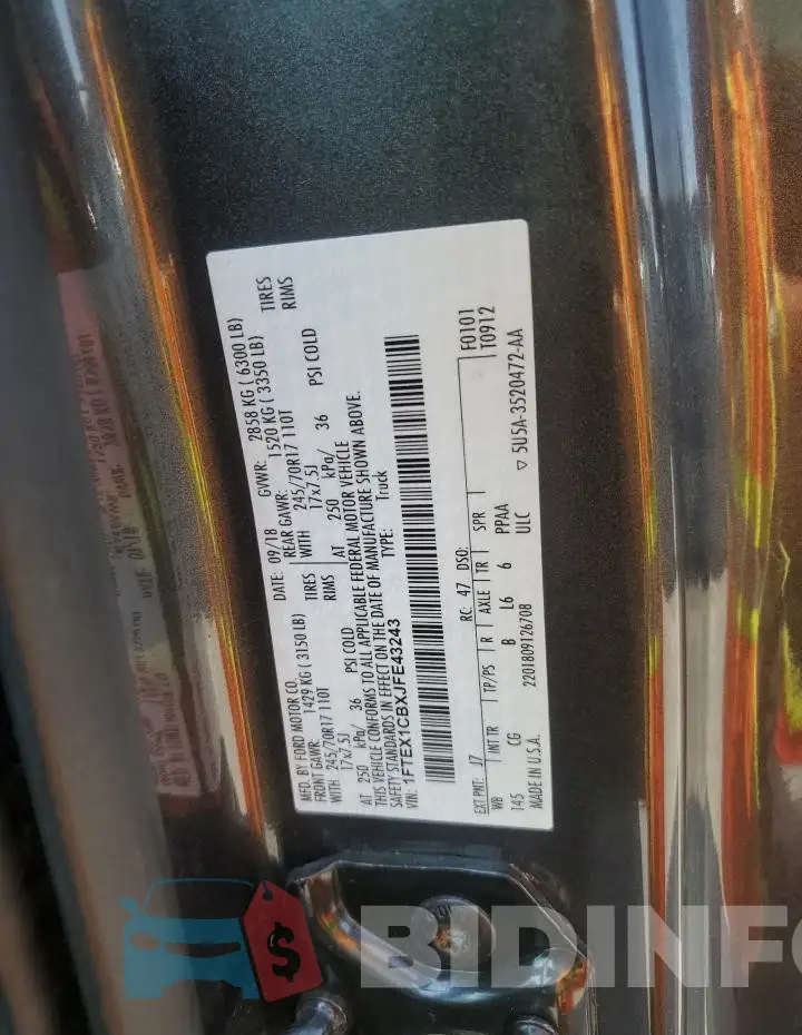 1FTEX1CBXJFE43243 Photo# 13