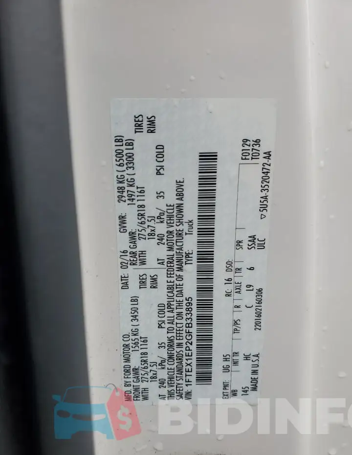 1FTEX1EP2GFB33895 Photo# 12