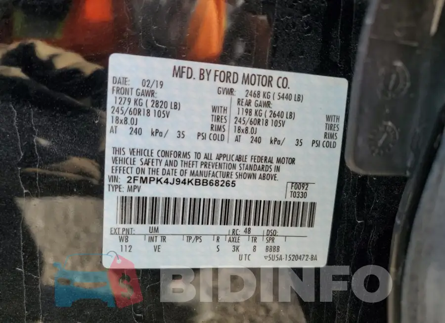 2FMPK4J94KBB68265 Photo# 14