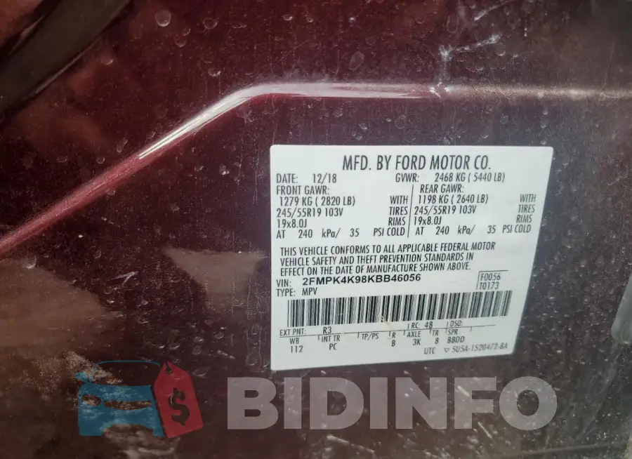 2FMPK4K98KBB46056 Photo# 13